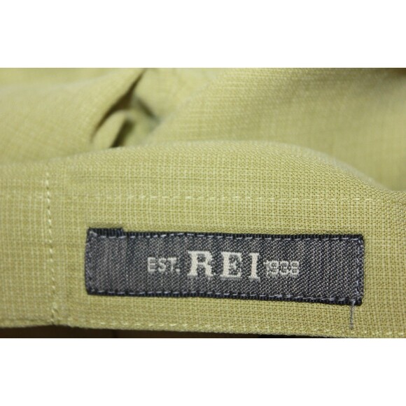 REI Button Up Short Sleeve Gree Rayon Shirt Relaxed Fit Soft Sz XL - Picture 10 of 10